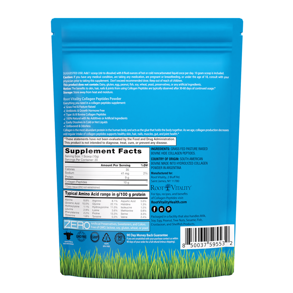 Root Vitality Collagen Powder, for Skin, Hair, Nails & Joints, Collagen Peptides, 20 Servings