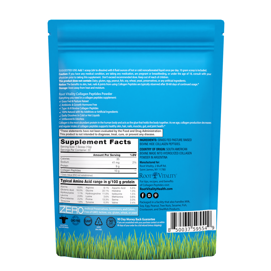 Root Vitality Collagen Powder, for Skin, Hair, Nails & Joints, Collagen Peptides, 22 Servings