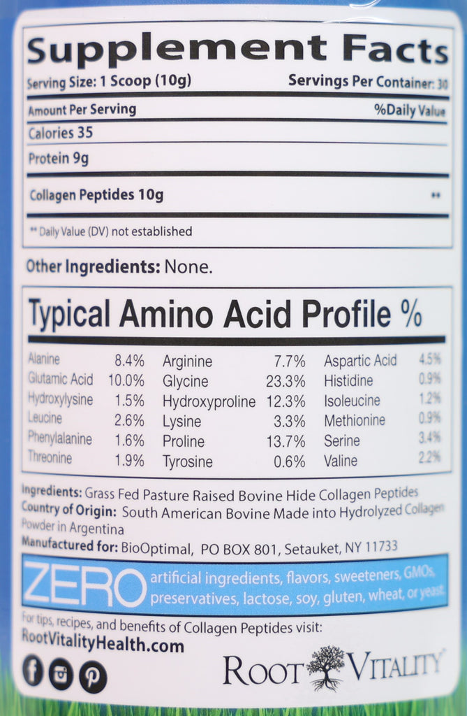 Root Vitality Collagen Powder, for Skin, Hair, Nails & Joints, Collagen Peptides, 30 Servings