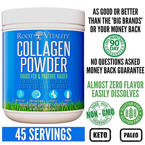 Root Vitality Collagen Powder, for Skin, Hair, Nails & Joints, Collagen Peptides, 45 Servings