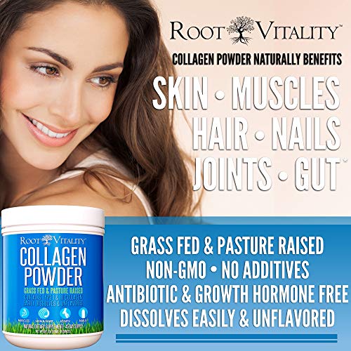 Root Vitality Collagen Powder, for Skin, Hair, Nails & Joints, Collagen Peptides, 45 Servings
